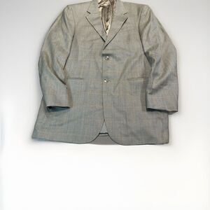 Oscar de la Renta Men's Plaid Silk Wool Sport Coat‎ Suit Jacket Blazer 42L